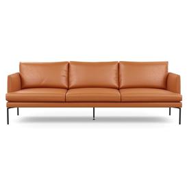 image-Heal's Matera 4 Seater Sofa Leather Grain Storm 006 Black Feet - Heal's UK Furniture