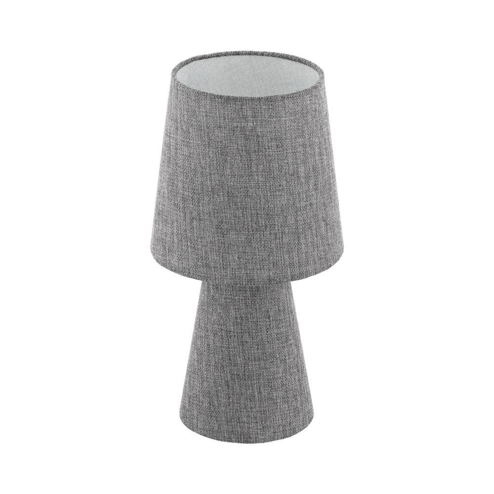 Eglo 97122 Carpara 2 Light Small Table Lamp In Grey With Linen Shade - H: 340mm