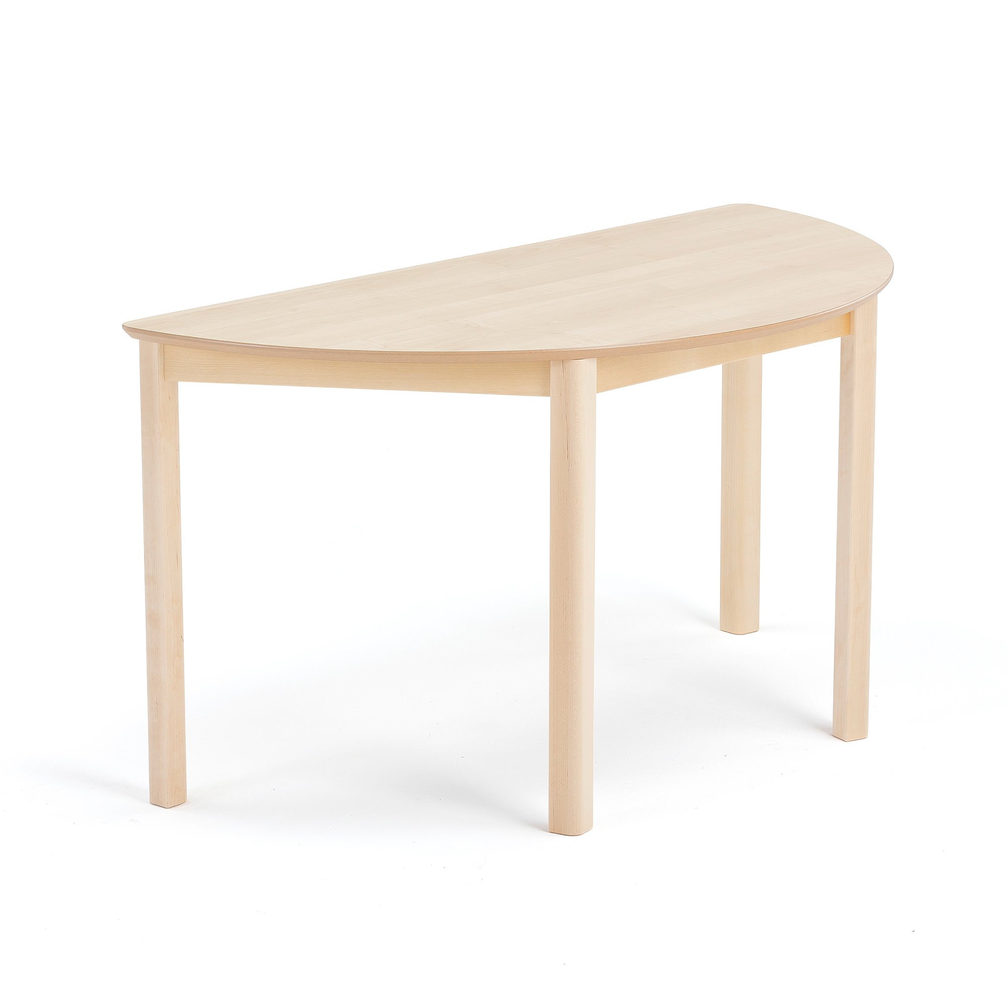 Children's table ZET, semicircular, birch, 1200x600x630 mm