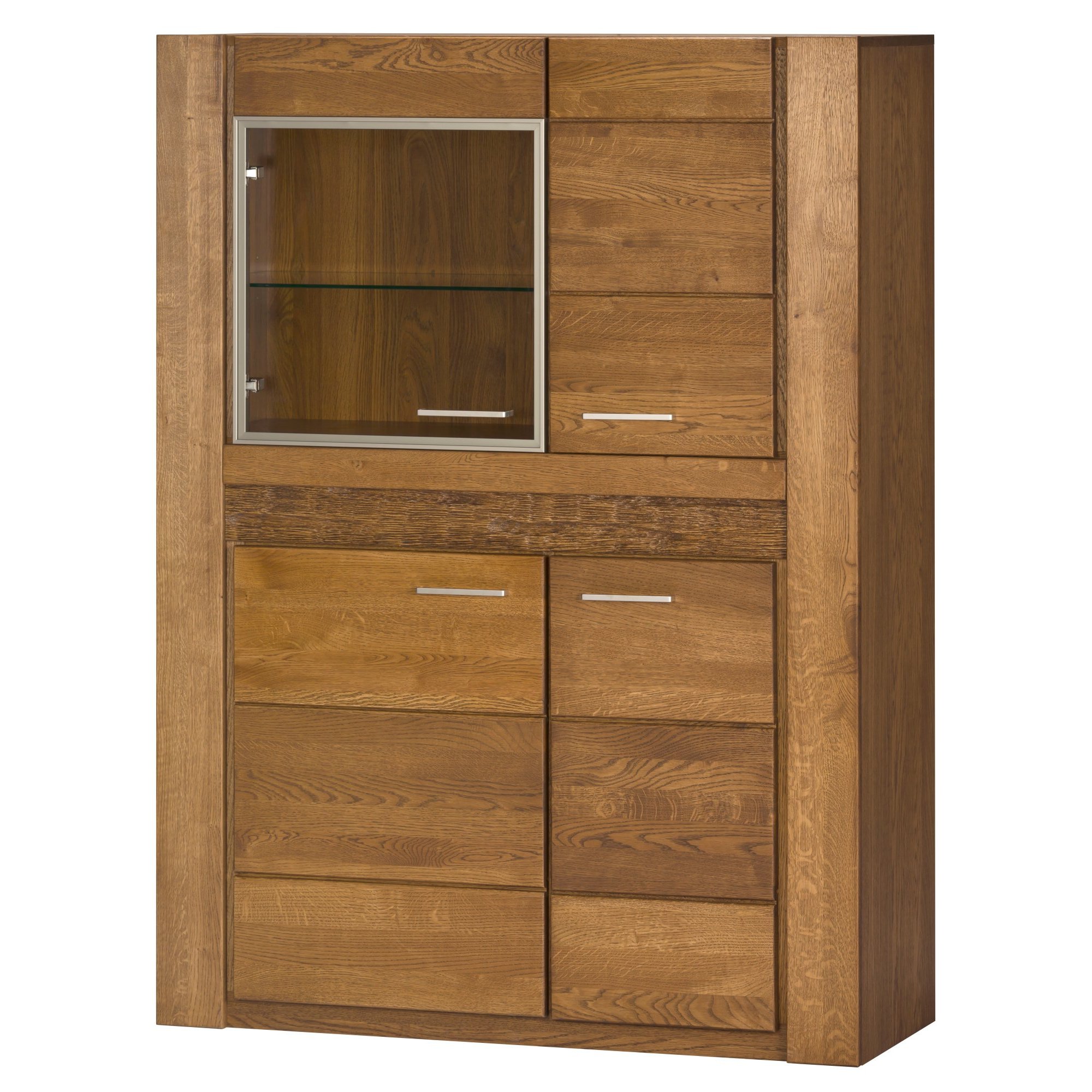 Velvet 15 Display Sideboard Cabinet in Rustic Oak - Oak Rustical 110cm