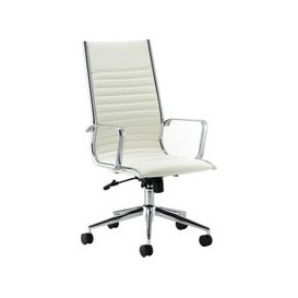 Barcelo High Back Leather Faced Executive Chair, White