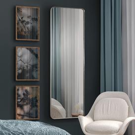 image-Averill Wood Framed Wall Mounted Accent Mirror in Silver