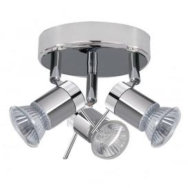 image-Searchlight 7443CC-LED 3 Light Round Ceiling Spot Light In Chrome And Satin Silver