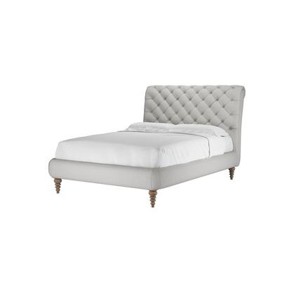 Knightsbridge without Footboard Double Bed in Alabaster Brushed Linen Cotton - sofa.com