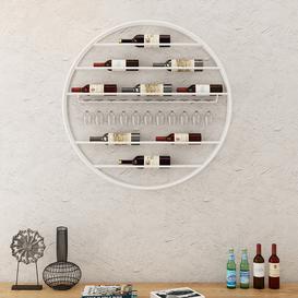Modern Metal Black Round Wine Stand Wall Mounted Wine Stand Glass Stand