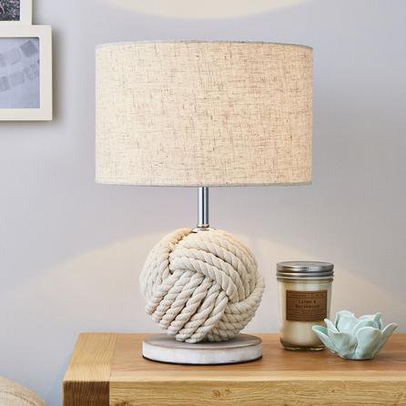 Lina Rope Table Lamp Natural By Dunelm, Devon Table Lamp Taupe