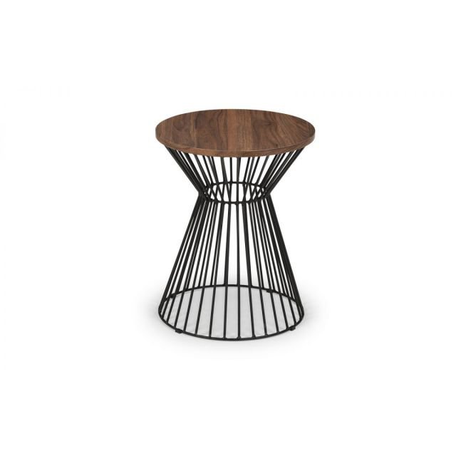 Julian Bowen Jersey Round Wire Lamp Table - Walnut