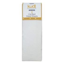 image-Kidsaw Kudl Kids Cotbed 100% Cotton Fitted Sheets (2) White