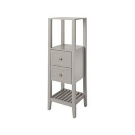 GoodHome Perma Satin Grey Tall Freestanding Non-Mirrored Bathroom Cabinet (W)402mm (H)1200mm