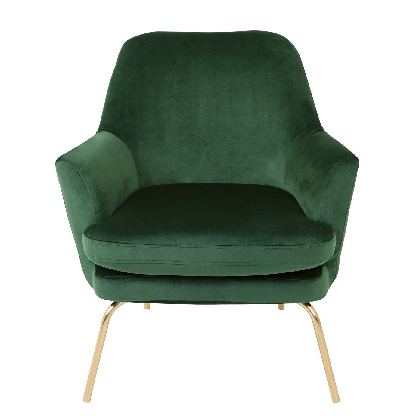 Habitat Celine Velvet Accent Chair - Green