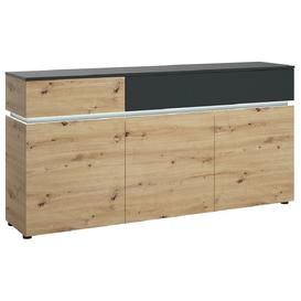 Luci Platinum and Oak 3 Door Sideboard with LED Light