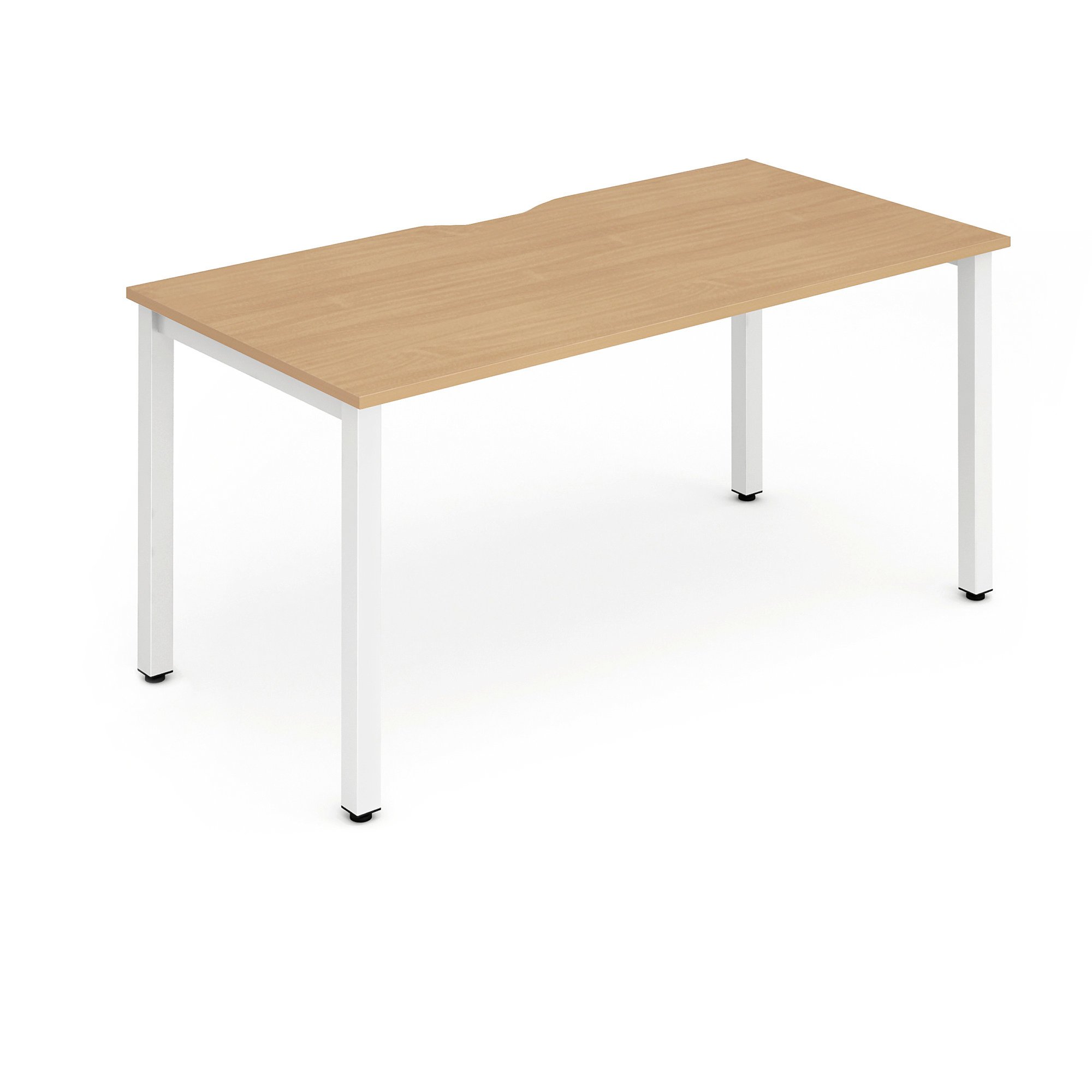 Bench desk EVOLVE, 1 person, 1600x800 mm, beech-white