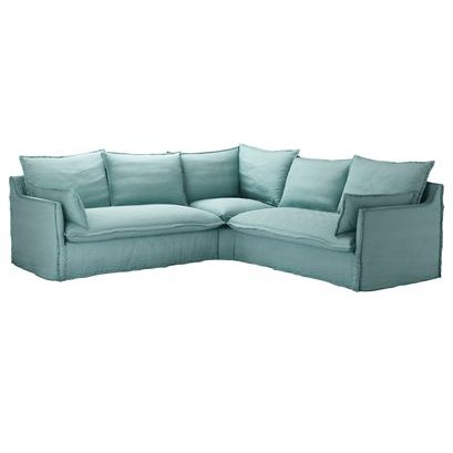 Isaac Medium Corner Sofa in Eucalyptus Smart Cotton - sofa.com