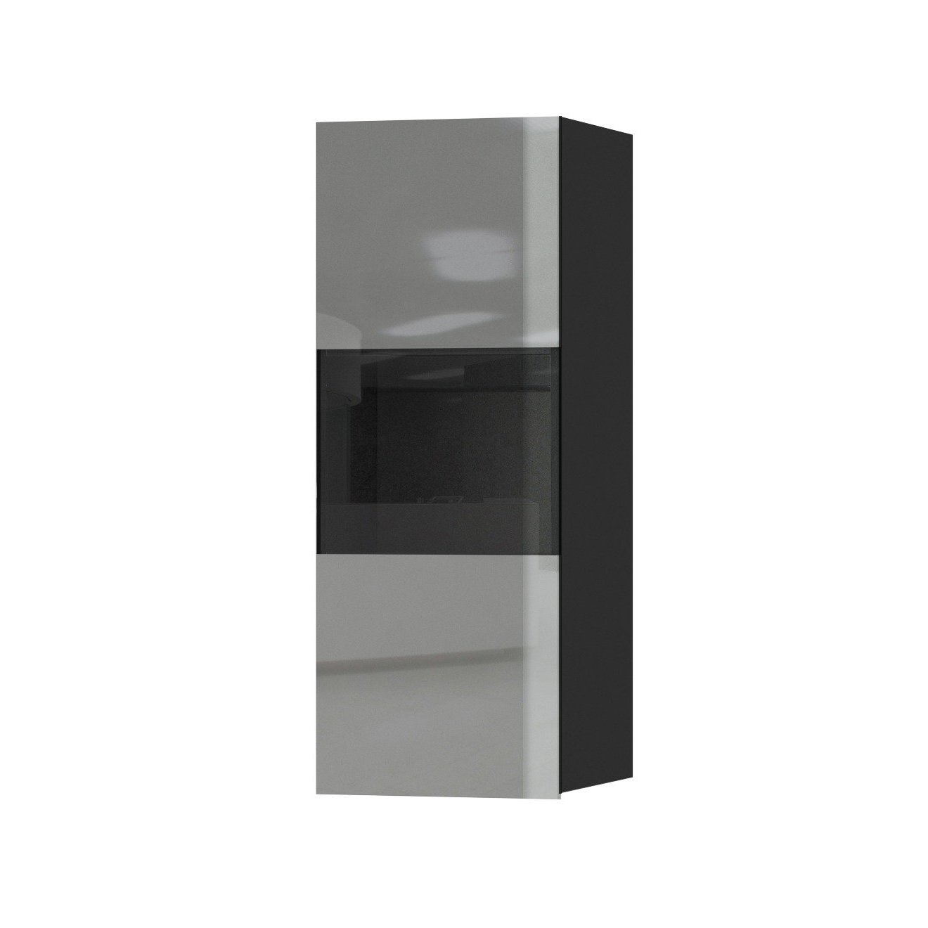 Helio 07 Wall Display Cabinet - Grey Glass 35cm