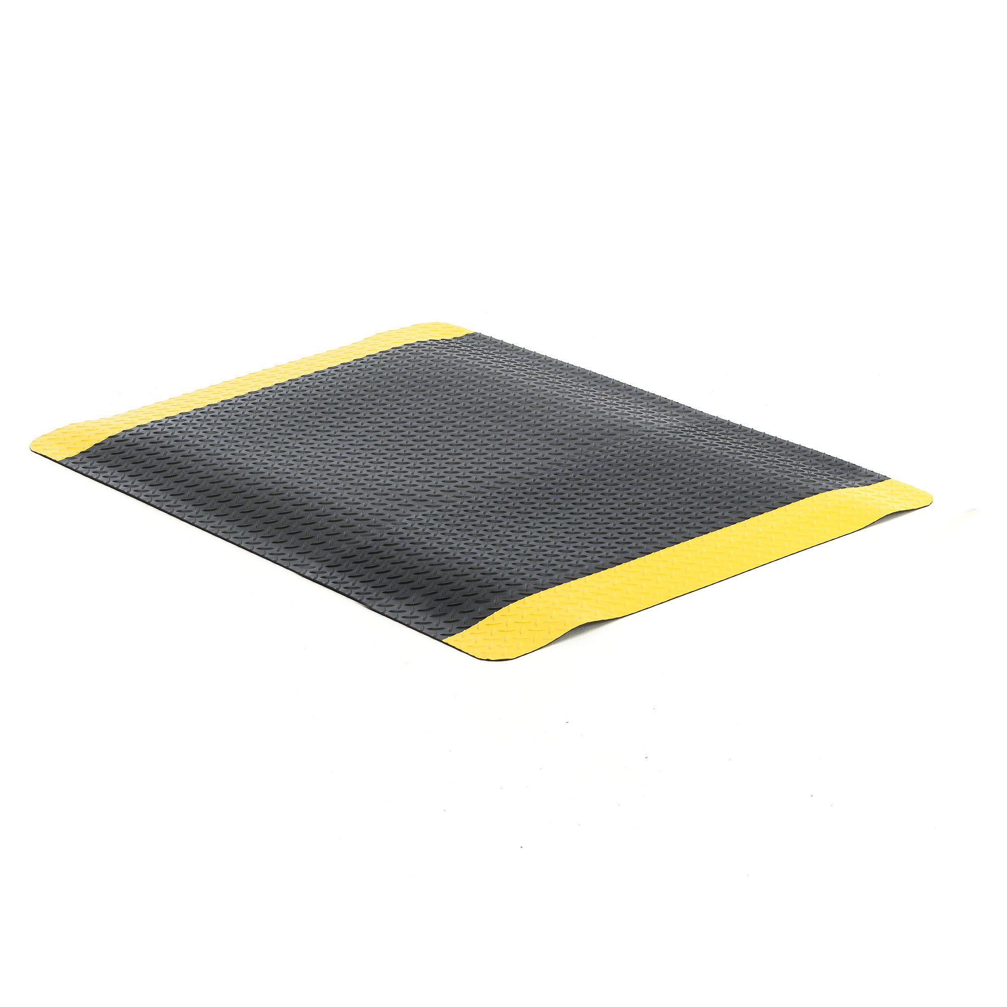 Heavy-duty anti-fatigue mat SUPER PLUS, per metre, W 1220 mm, black, yellow
