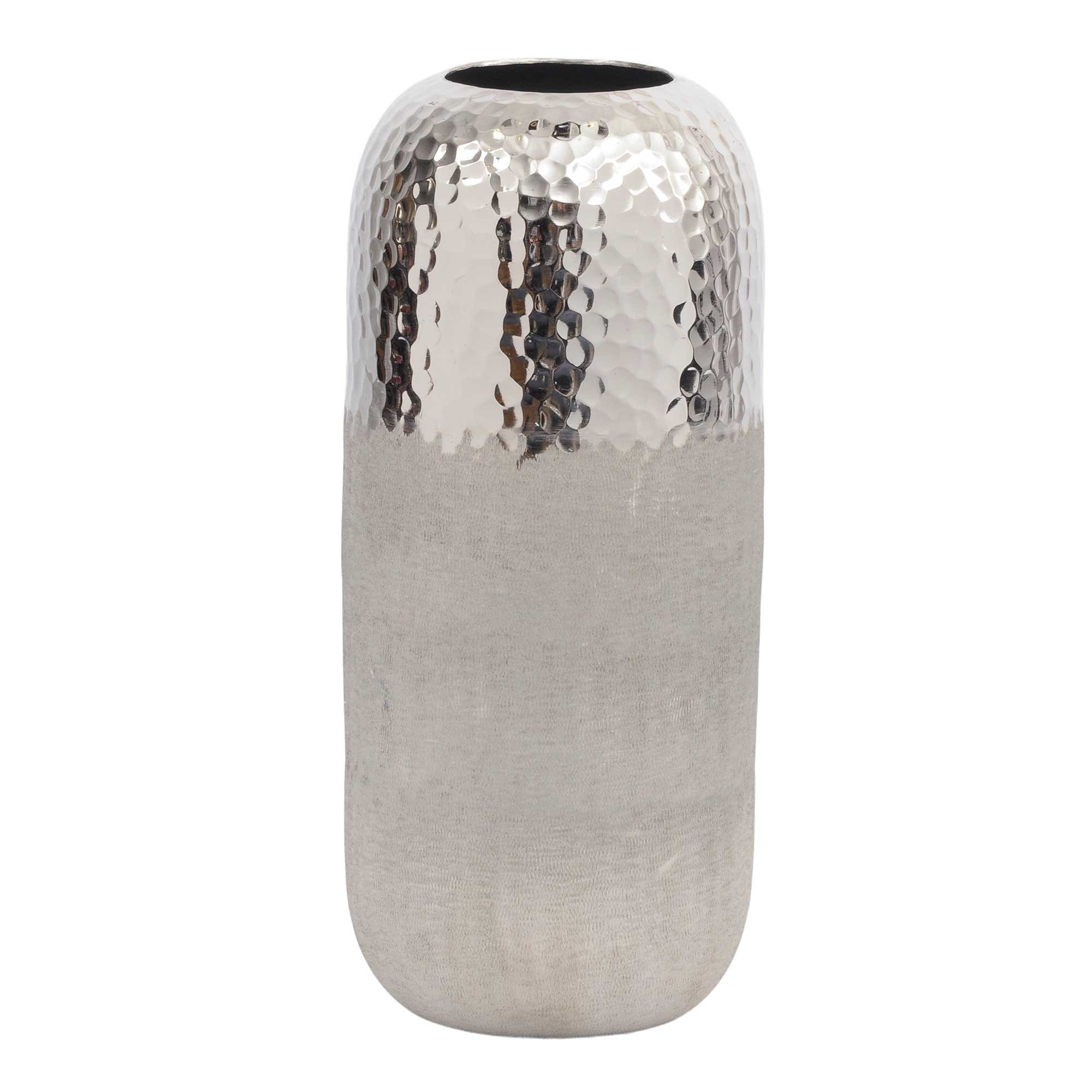 Small Textured Hammered Vase, Silver