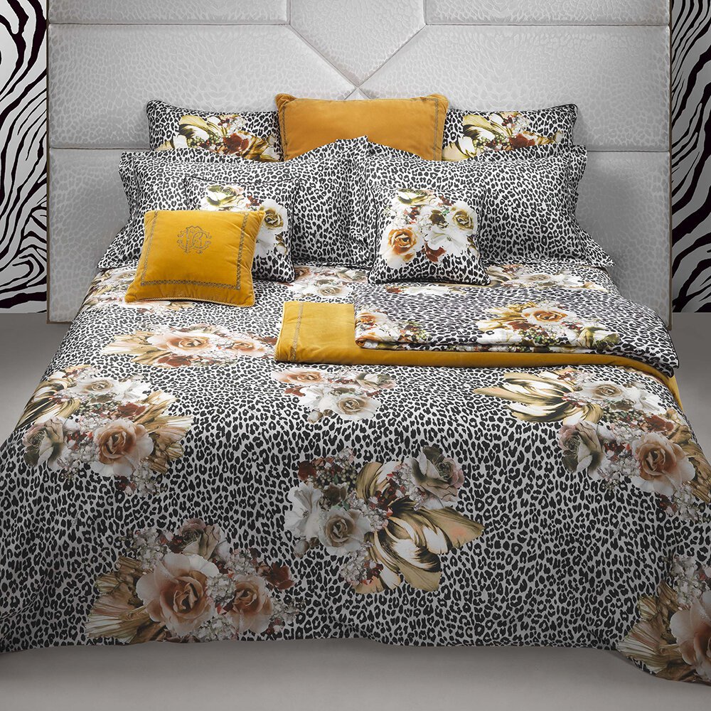 Roberto Cavalli Home - Bouquet Leopard Bed Set - Gold - Super King