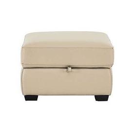 Compact Collection Petit NC Leather Storage Footstool - NC Bisque
