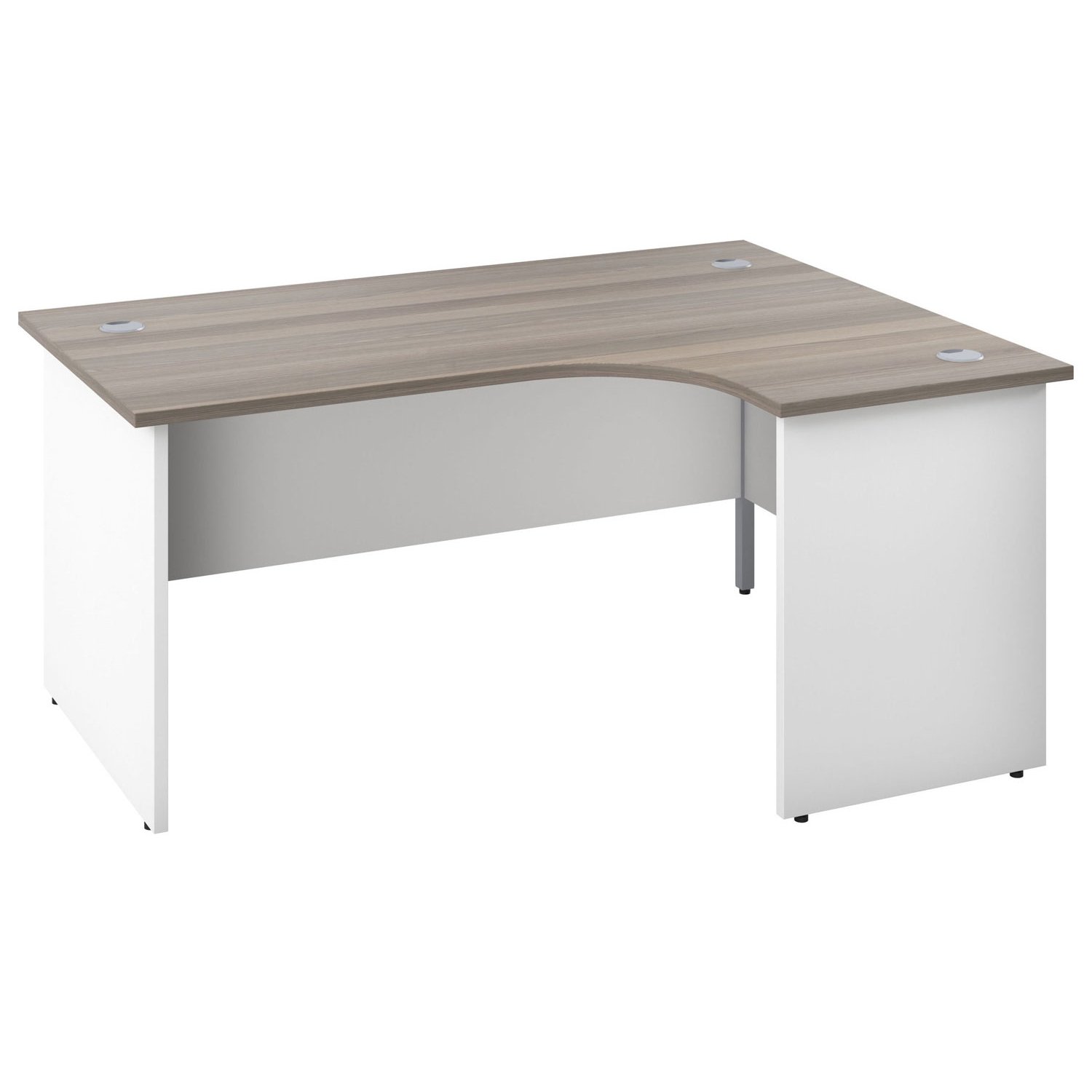 Progress Duo Right Hand Ergonomic Desk, 180wx120/80dx73h (cm), Grey Oak