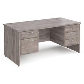 All Grey Oak Panel End Executive Desk 2+3 Drawers , 160wx80dx73h (cm)