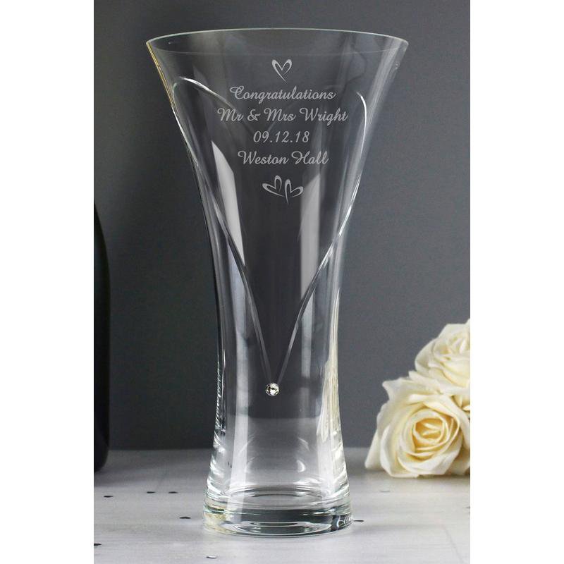 Personalised Swarovski Heart Diamante Vase