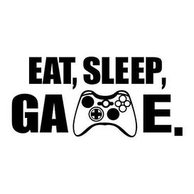 Premium Large Gamer Wall Decals, Eat Sleep Game Controller Wall Stickers for Kids, Adult, Game Competition, Removable Art Vinyl Game Room Decor (29.6 X 14In) - Brand New
