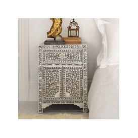 Graham and Green Classic Grey Mother of Pearl Bedside Table