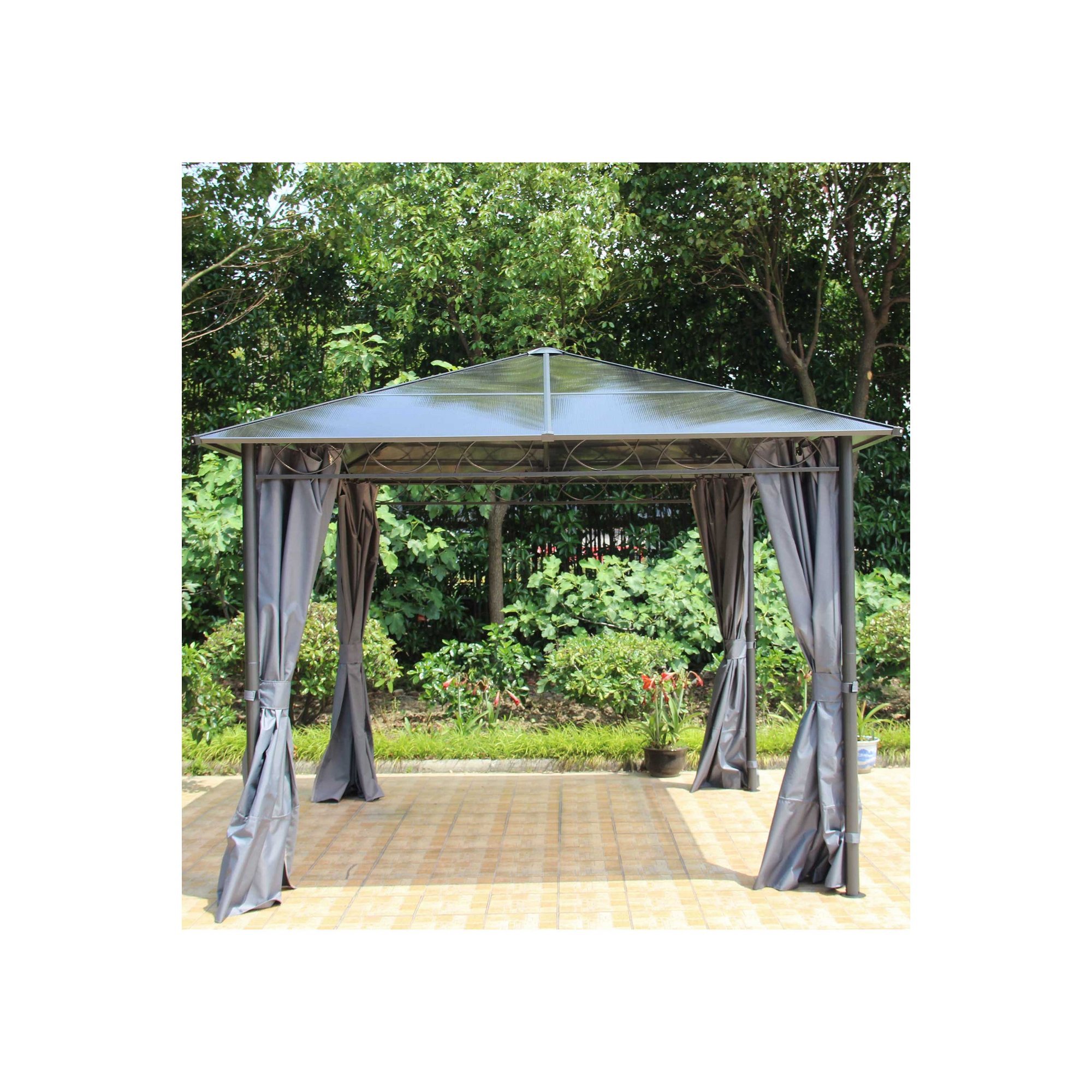 Zurich Polycarbonate Grey Gazebo