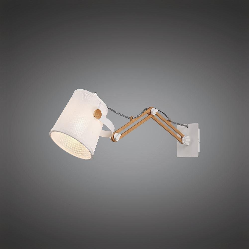 Mantra M5466 Nordica II 1 Light Wall Light In White Metal And Wood