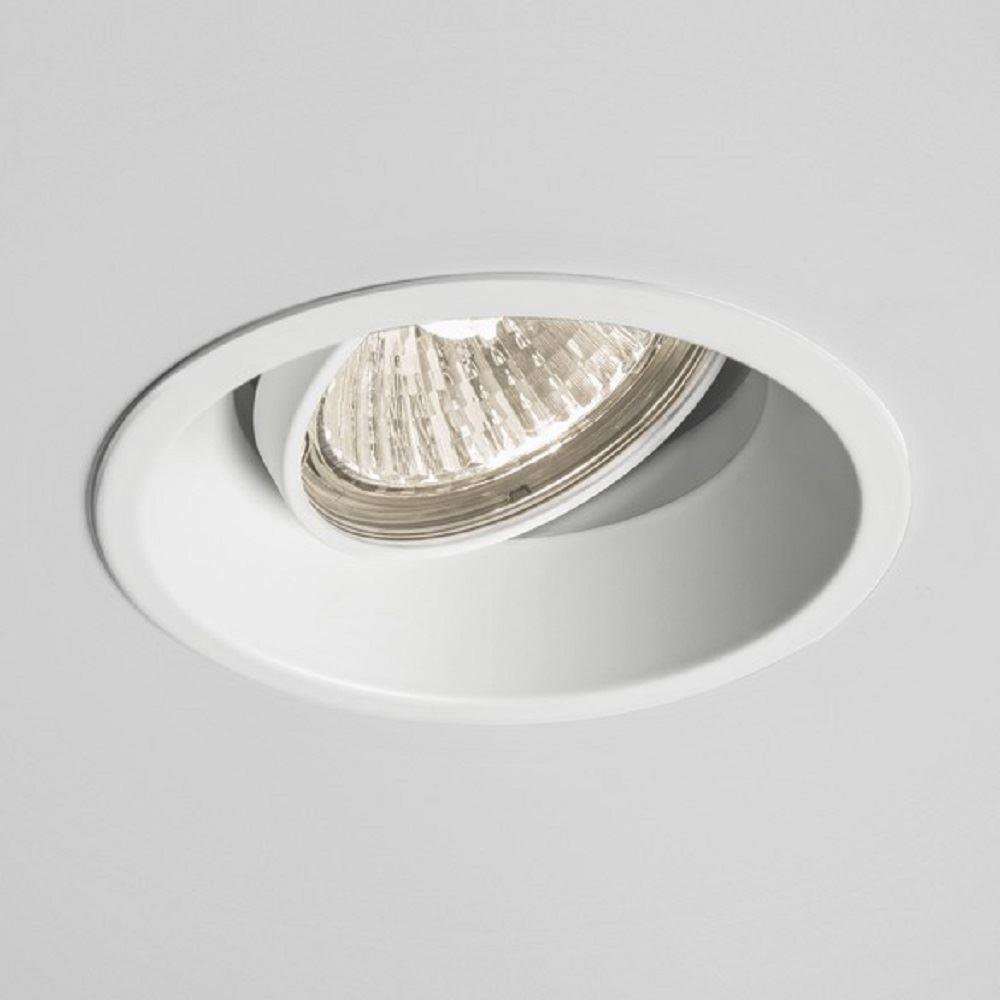 Astro 1249008 Minima One Light Round Recessed Adjustable Ceiling Spotlight In White - Dia: 92mm