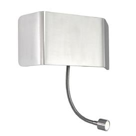 image-Endon 67087 Verona 2 Light Wall Light With Flexi LED Arm In Polished Aluminium And Chrome Plate