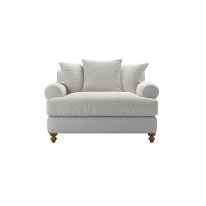 Teddy Loveseat Sofa Bed in Alabaster Brushed Linen Cotton - sofa.com