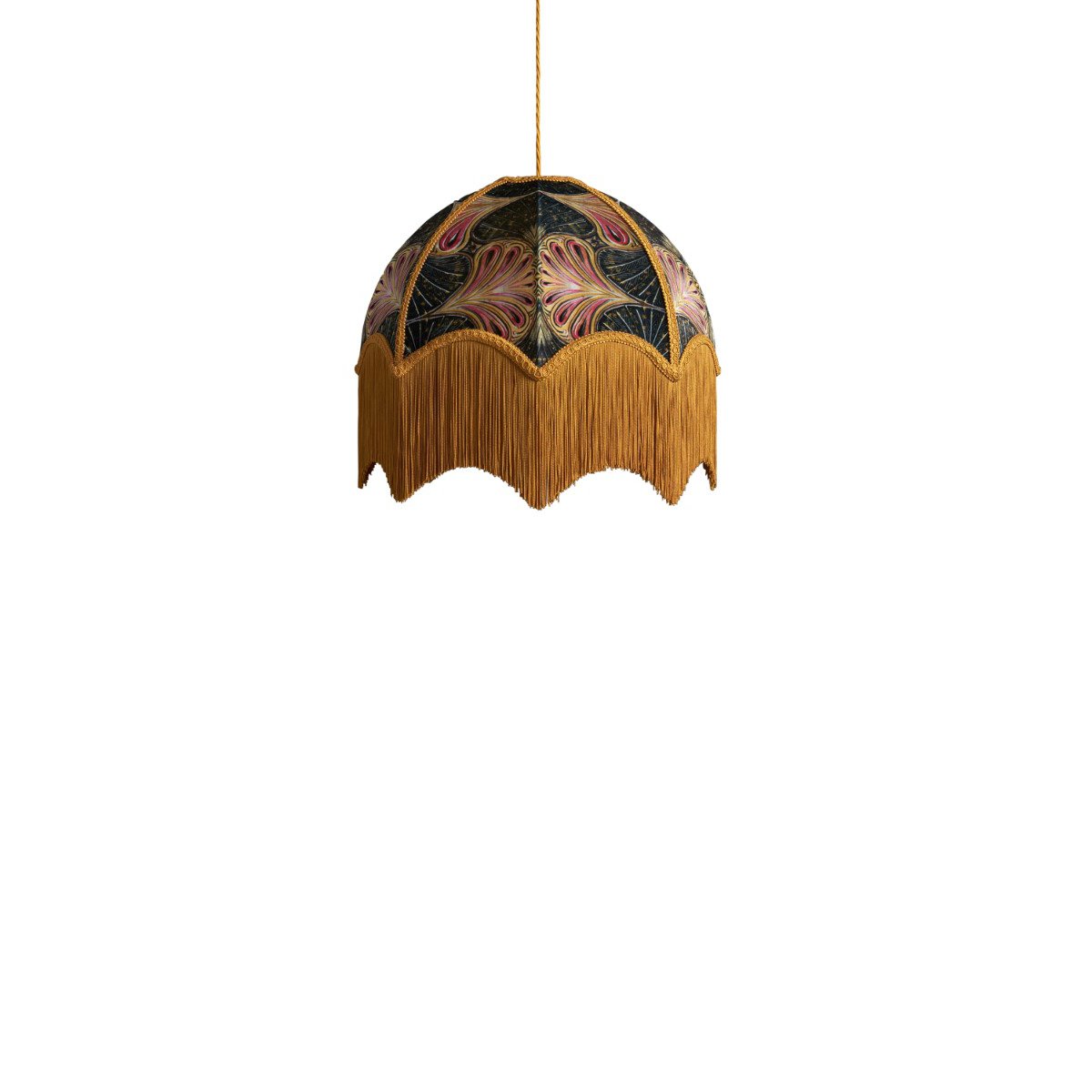 Showgirl Duchess Satin Ceiling Pendant Shade - Small - Gold Lining