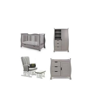 Obaby Stamford Luxe Sleigh 3-Piece Nursery Furniture Set &Amp Deluxe Glider Chair