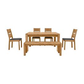 Bakerloo Small Extending Table, 4 Chairs and Bench Dining Set