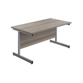 Proteus I Rectangular Desk, 120wx80dx73h (cm), Silver/Grey Oak