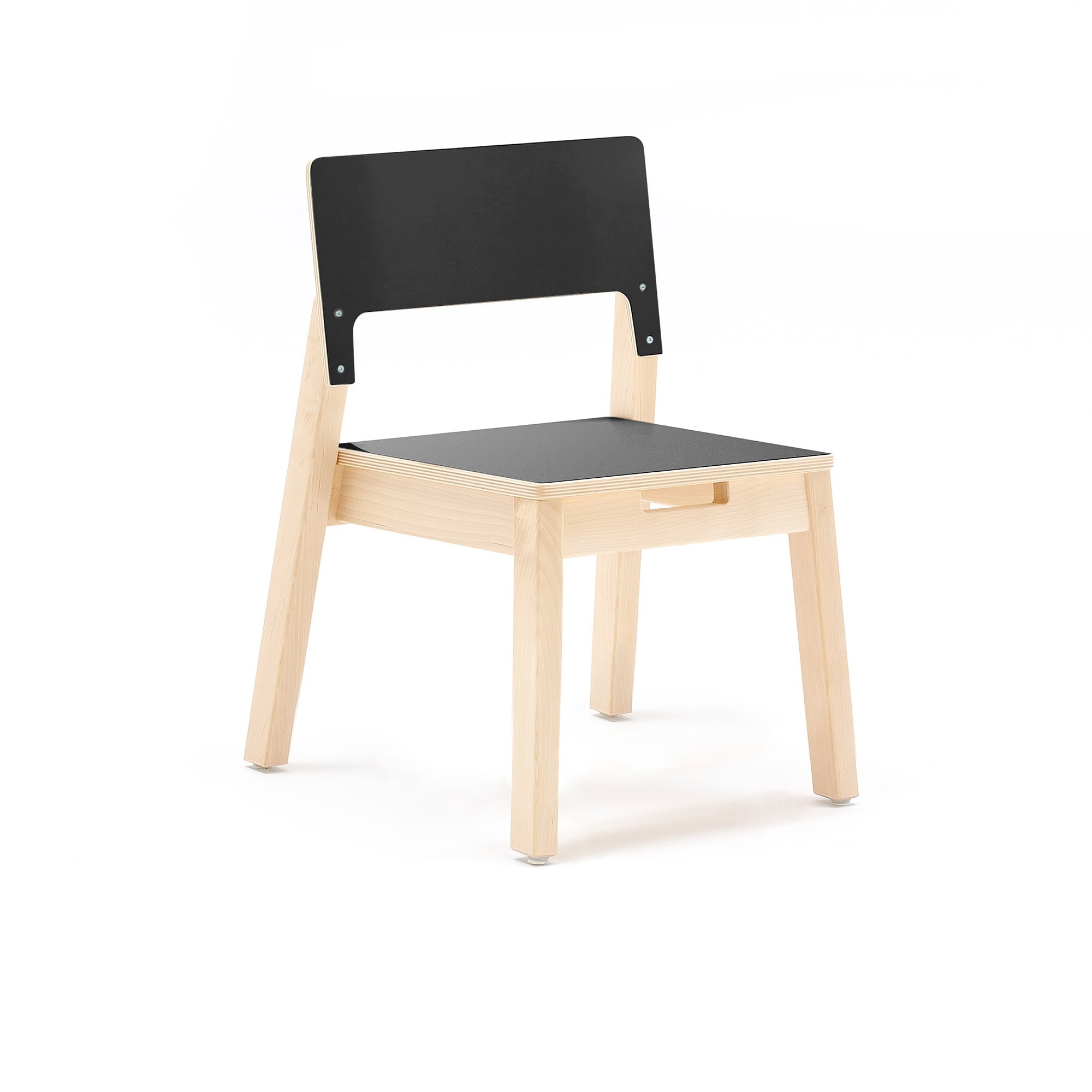 Children's chair LOVE, H 350 mm, birch, black laminate