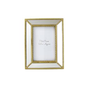 image-"Canady 4"" x 6"" Mirrored Resin Single Picture Frame in Gold"