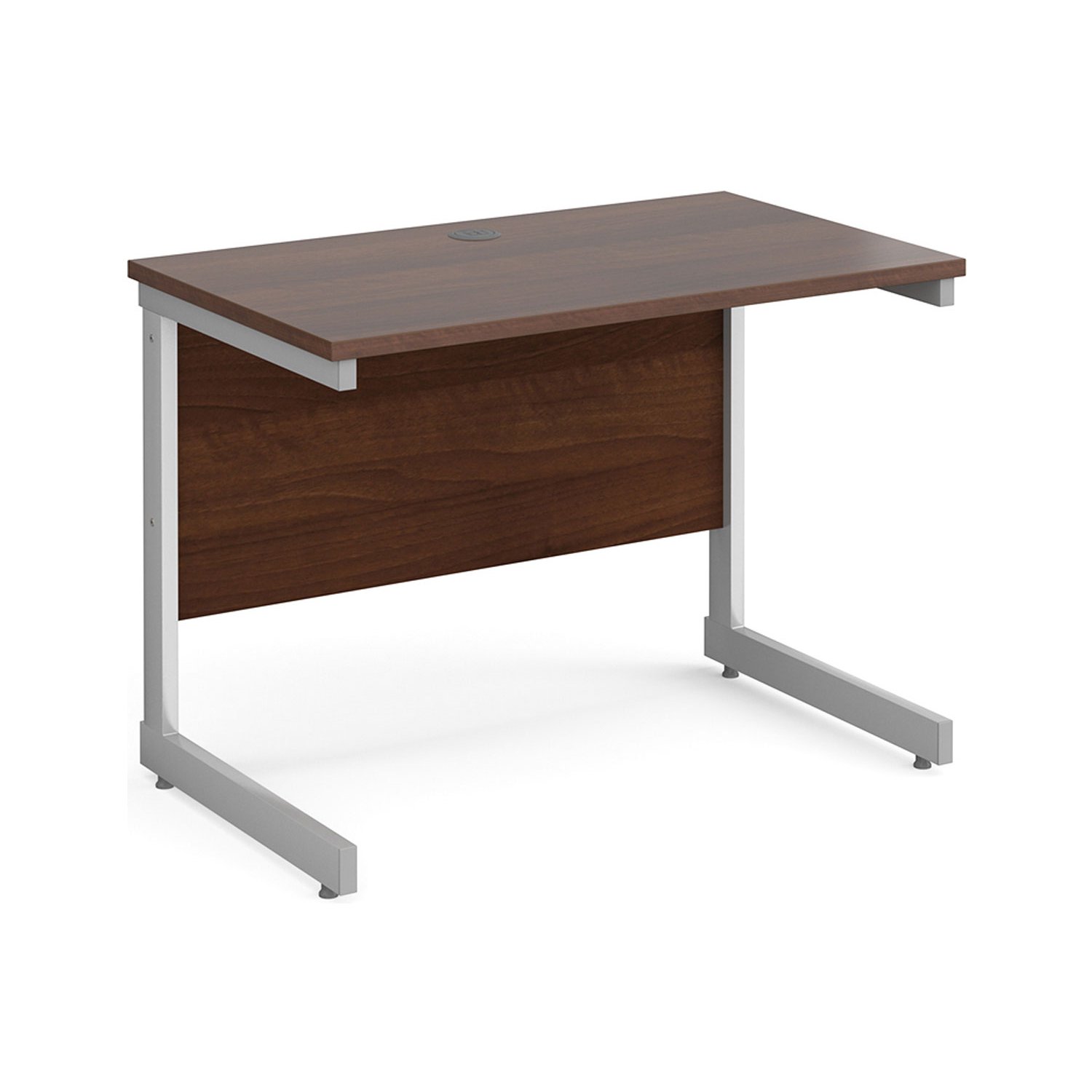 All Walnut C-Leg Narrow Rectangular Desk, 100wx60dx73h (cm)
