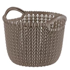 Curver Knit Collection Harvest Brown 3L Plastic Storage Basket (H)230mm (W)190mm