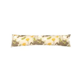 Jumping Hare Ochre Draught Excluder Yellow, Green and White