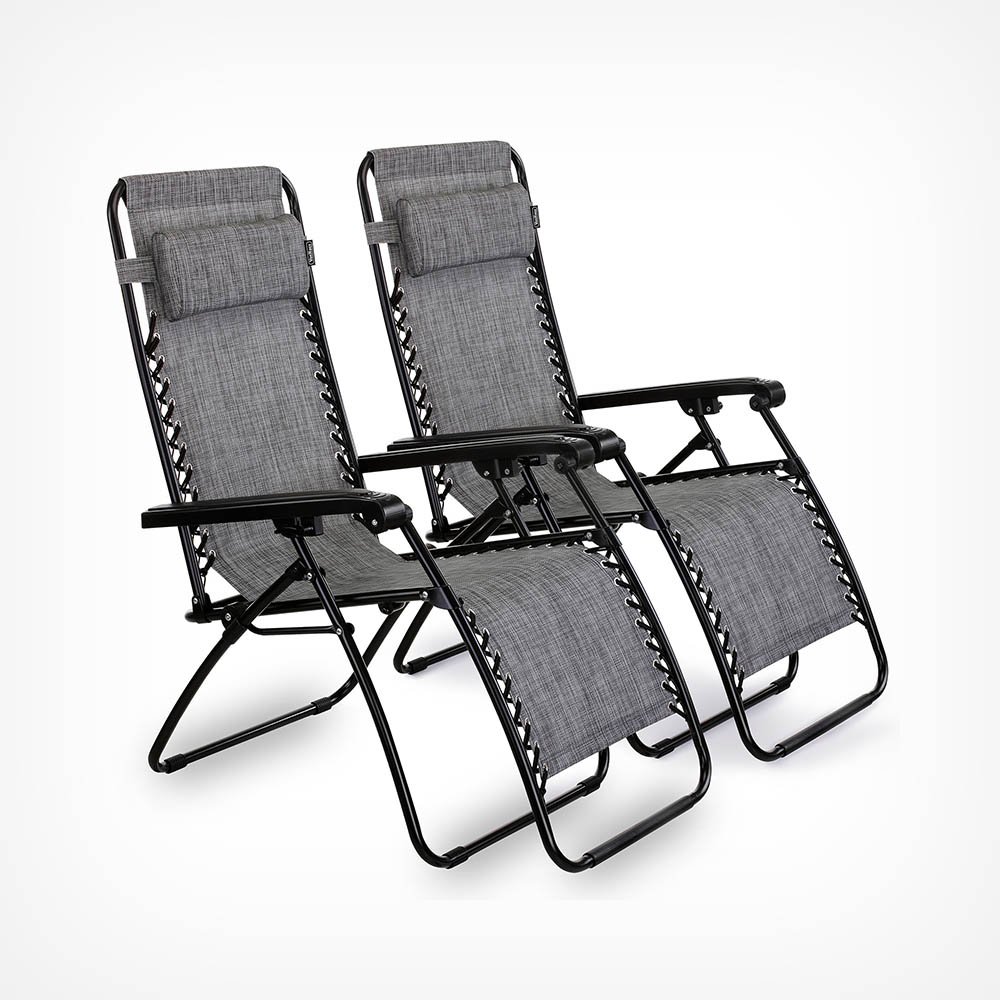 Set of 2 Textoline Zero Gravity Reclining Chairs