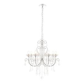 Endon 72561 Tabitha Eight Light Ceiling Pendant Light In Clear Crystal Glass And Chrome Plate