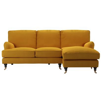 Bluebell RHF Chaise Sofa in Mango Brushed Linen Cotton - sofa.com