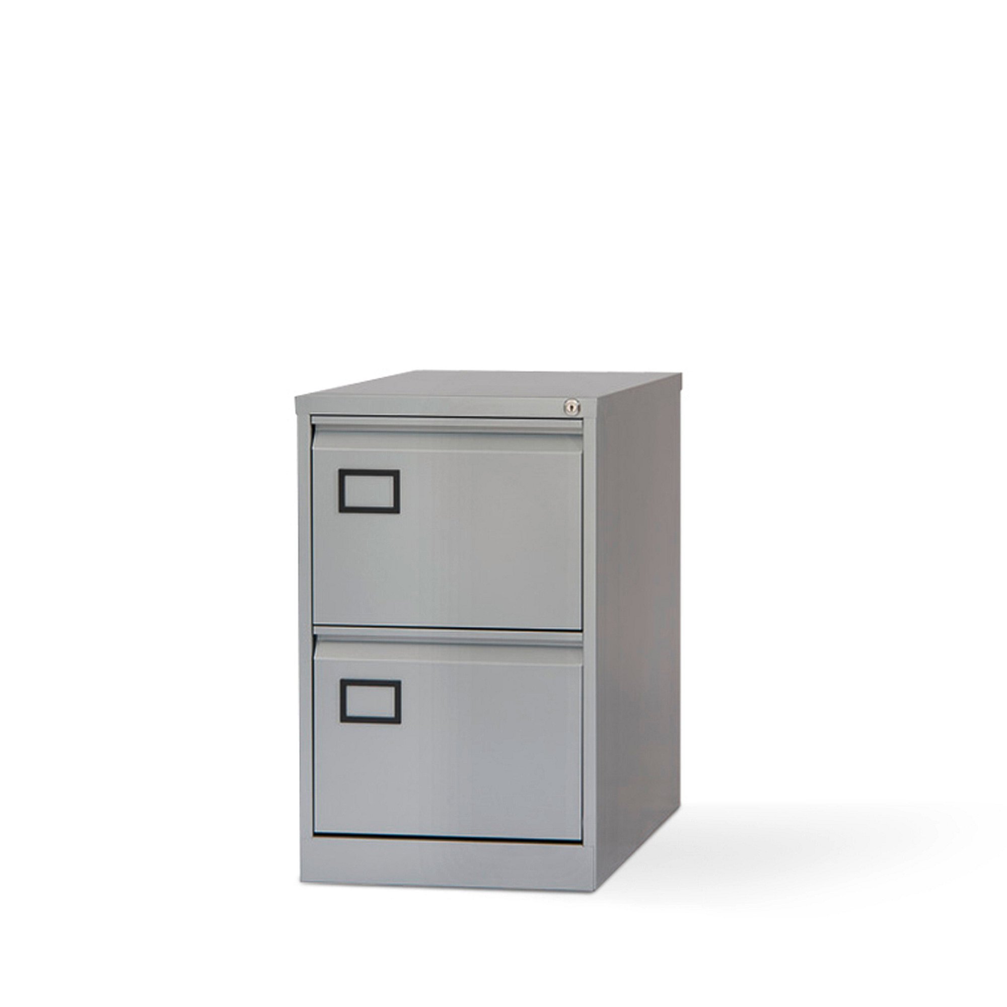 Bisley foolscap filing cabinet, 2 drawers, grey