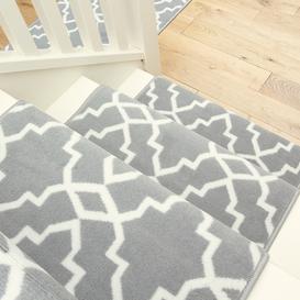 Grey Trellis Stair Carpet Runner - Cut to Measure	- Scala