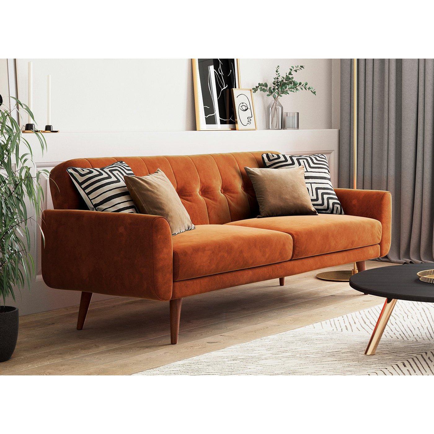 Gallway 3 Seater Sofa Bed ORANGE