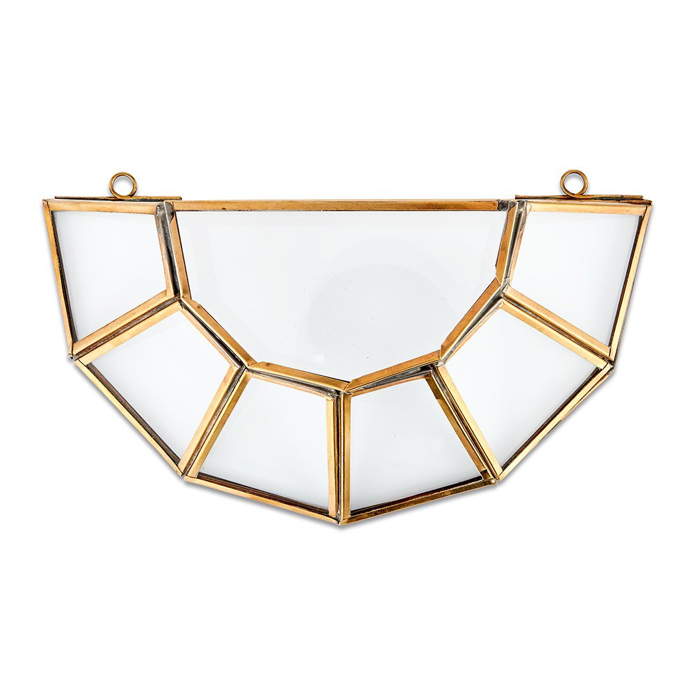 Nkuku - Api Half Circle Wall Planter - Antique Brass - Large