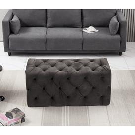 Melia Velvet Ottoman Bench  Colour: Charcoal