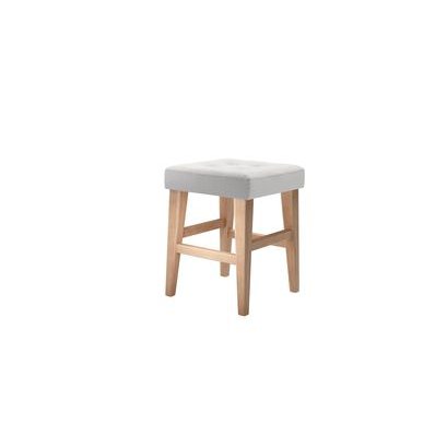 Buttons Short Stool in Alabaster Brushed Linen Cotton - sofa.com